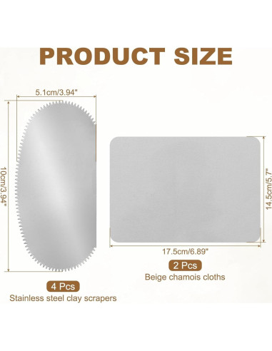 Kit de Herramientas de Cerámica YOKIVE 4 Piezas Acero Inoxidable