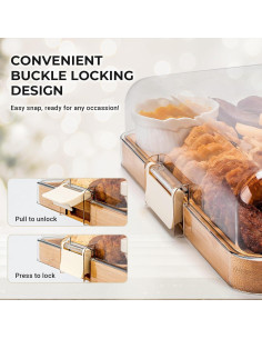 Tabla de Charcutería Combler de Bambú 5 Compartimentos 31.75cm 2