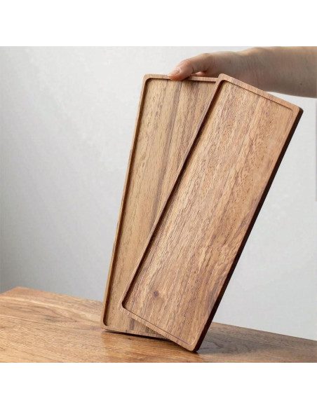 Bandeja de Servicio de Madera de Acacia Linwnil 36x14 cm