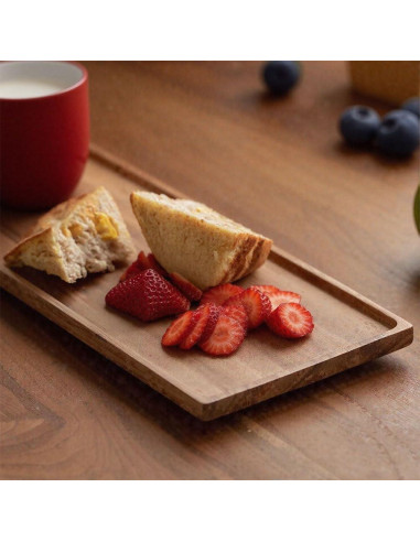Bandeja de Servicio de Madera de Acacia Linwnil 36x14 cm