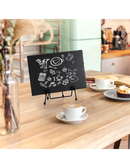 Hacaroa Tabla de Queso de Pizarra 6 Piezas 30x20 cm