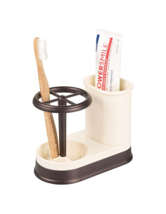 Organizador Dental mDesign Vainilla/Bronce 4 Compartimentos