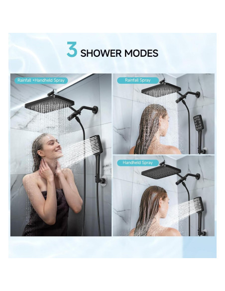 Cabezal de Ducha Alta Presión SR SUN RISE 30,48 cm Negro Cabezal de Ducha Alta Presión SR SUN RISE 30,48 cm Negro