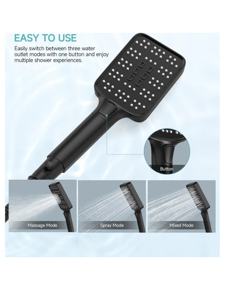Cabezal de Ducha Alta Presión SR SUN RISE 30,48 cm Negro Cabezal de Ducha Alta Presión SR SUN RISE 30,48 cm Negro