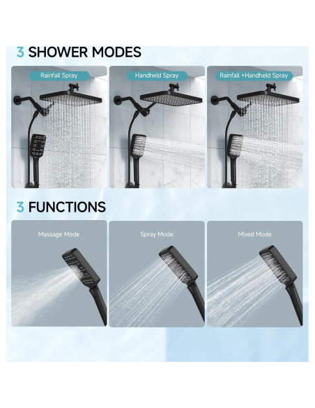 Cabezal de Ducha Alta Presión SR SUN RISE 30,48 cm Negro Cabezal de Ducha Alta Presión SR SUN RISE 30,48 cm Negro