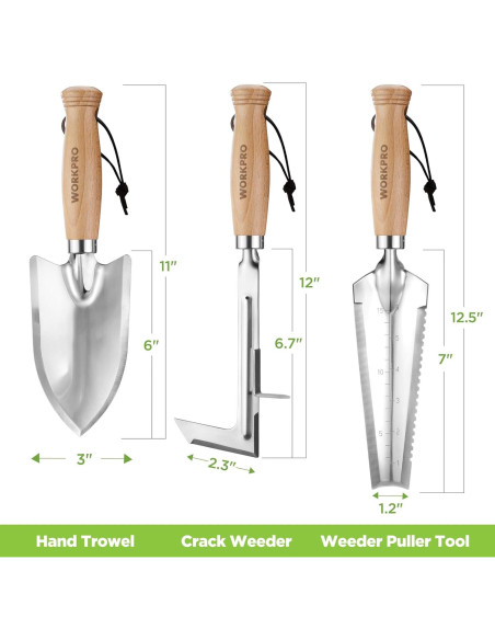 Juego de Herramientas de Jardinería WORKPRO 3 Piezas