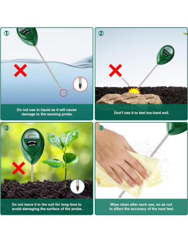 Medidor de Humedad SZHLUX 26 cm Verde para Jardinería