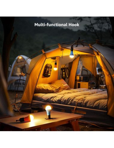 Linterna LED Recargable Lepro 7 Modos para Camping 14cm