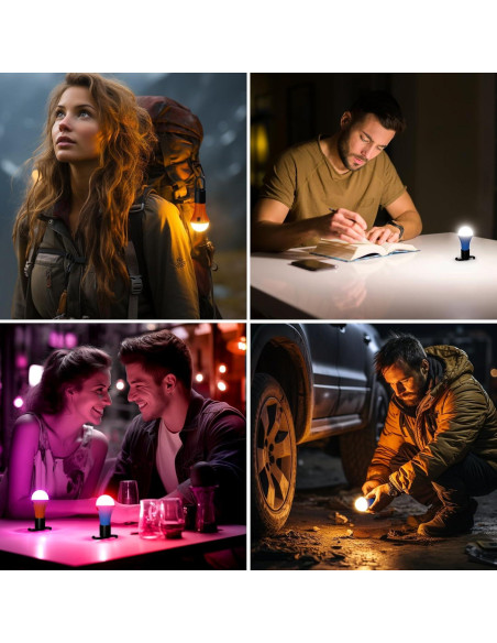 Linterna LED Recargable Lepro 7 Modos para Camping 14cm