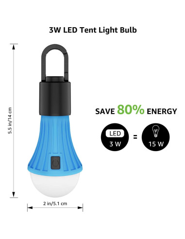 Linterna LED Recargable Lepro 7 Modos para Camping 14cm
