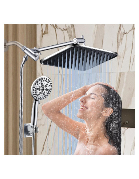 Cabezal de Ducha de Lluvia GAOZHIBST 35,56 cm con Rociador de Mano
