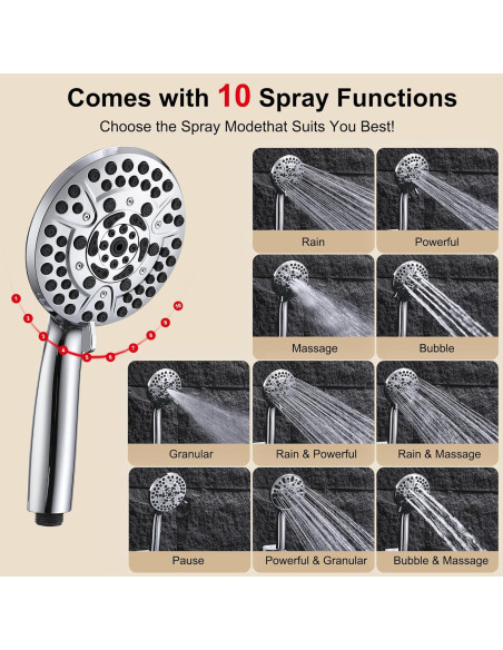 Cabezal de Ducha de Lluvia GAOZHIBST 35,56 cm con Rociador de Mano