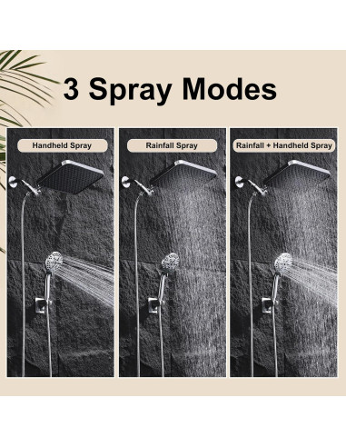 Cabezal de Ducha de Lluvia GAOZHIBST 35,56 cm con Rociador de Mano