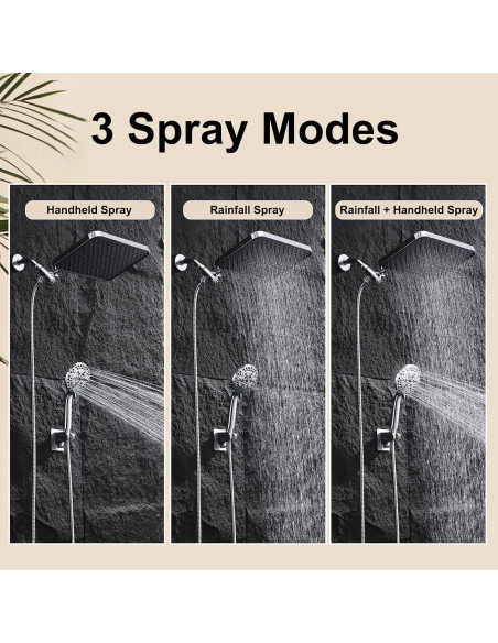 Cabezal de Ducha de Lluvia GAOZHIBST 35,56 cm con Rociador de Mano
