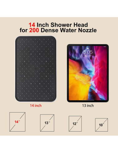 Cabezal de Ducha de Lluvia GAOZHIBST 35,56 cm con Rociador de Mano