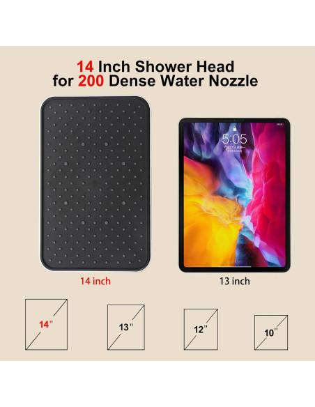 Cabezal de Ducha de Lluvia GAOZHIBST 35,56 cm con Rociador de Mano