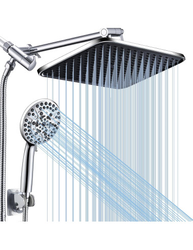 Cabezal de Ducha de Lluvia GAOZHIBST 35,56 cm con Rociador de Mano