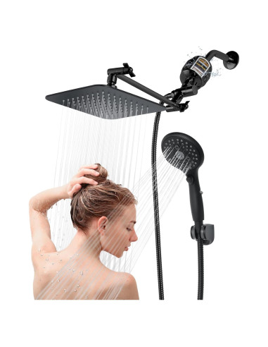Cabezal de Ducha Filtrado VXV 8'' con Mano y 6 Modos