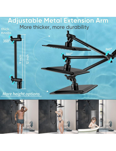 Cabezal de Ducha Filtrado VXV 8'' con Mano y 6 Modos