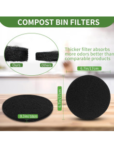 Filtros de Carbón Activado para Cubo de Compostaje 6 Pzas 2