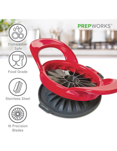 Cortador de Manzana Delgado Progressive 16 Rebanadas Rojo