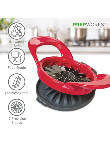 Cortador de Manzana Delgado Progressive 16 Rebanadas Rojo