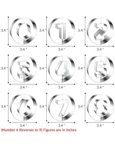 Juego de Cortadores de Galletas Números 10PCS FUSOTO Acero Inoxidable 2