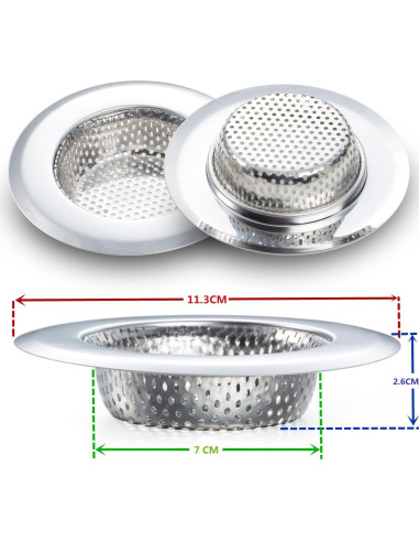 2PCS Colador de Fregadero Fengbao Acero Inoxidable 11.4cm