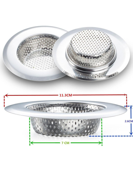 2PCS Colador de Fregadero Fengbao Acero Inoxidable 11.4cm