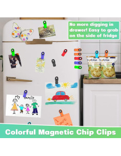 Clips Magnéticos VNDUEEY 12 Piezas Multicolor para Comida 2
