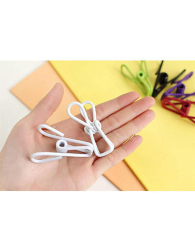 30 Clips de Metal Yansanido 5,08 cm Blancos Resistentes