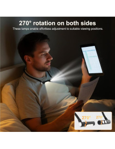 Luz de Lectura LED Recargable Kaulsoue 3 Colores 1800mAh 2