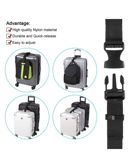 Correas de Equipaje Vigorport Ajustables 2 Piezas 105,84 cm