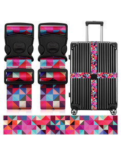 Correas de Equipaje ZHOMA 2 Piezas Ajustables Nylon 100-190 cm