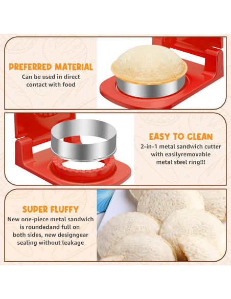 Cortador y Sellador de Sándwiches GLSY Redondo Acero Inoxidable