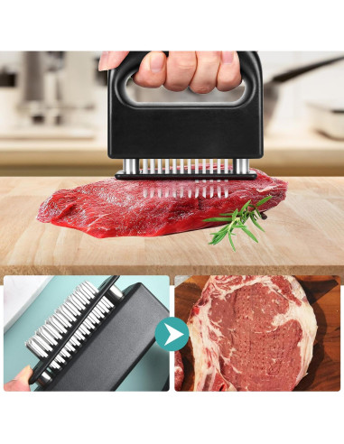 Ablandador de Carne QIYUDA 48 Cuchillas Acero Inoxidable