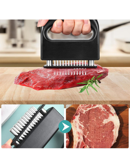 Ablandador de Carne QIYUDA 48 Cuchillas Acero Inoxidable