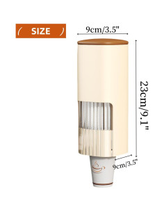 Dispensador de Vasos de Papel HAN SHENG Montado en Pared Caqui 2