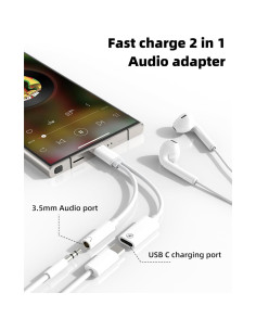 Adaptador USB C a 3.5mm 2 en 1 Zoyuzan - Audio y Carga 2