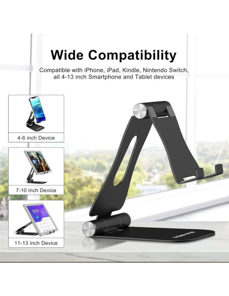 Soporte para Teléfono Móvil YoShine Ajustable Plegable Negro