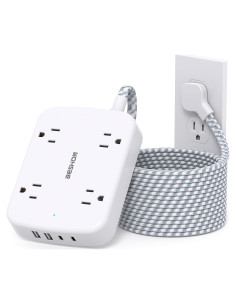 Regleta de Protección BESHON 10FT con 4 Salidas y 2 USB C