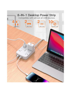 Regleta de Protección BESHON 10FT con 4 Salidas y 2 USB C 2