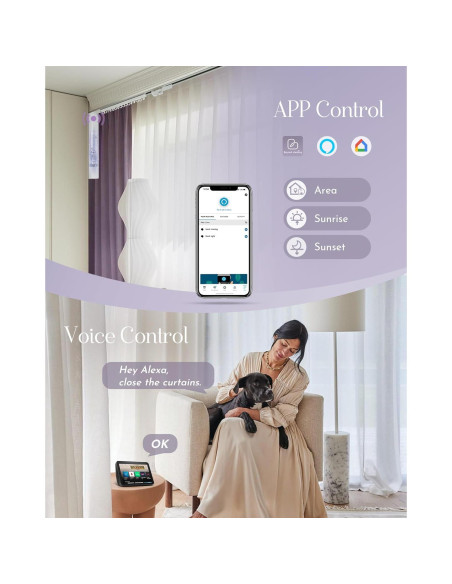 Cortina Motorizada Graywind 70-118" (178-299 cm) Inteligente