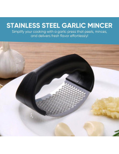 Prensa de Ajo Fourteen Homes Acero Inoxidable Negro 67g 2