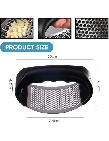 Prensa de Ajo Fourteen Homes Acero Inoxidable Negro 67g