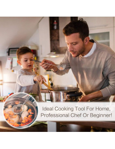 Cucharón Colador de Acero Inoxidable Heqishun 9 Piezas 27 cm 2