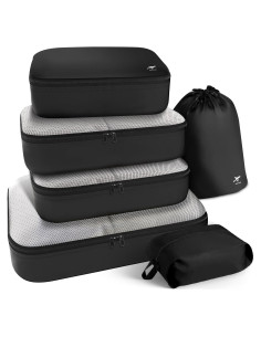 Cubos de Empaque HOTOR 6 Piezas Negro Organizador Viaje