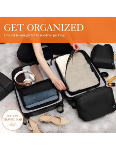 Cubos de Empaque HOTOR 6 Piezas Negro Organizador Viaje 2
