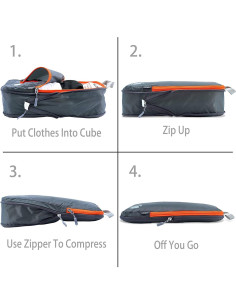 Juego de Cubos de Compresión Cipway 3pcs Gris Nylon 2