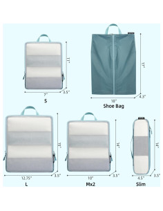 BAGAIL 6 Set Cubos de Compresión Ultraligeros Viaje 2